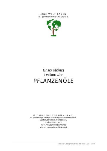 Pflanzenöle PDF - Eine Welt Laden