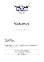 Working Paper Series - Institut für Finanzwirtschaft - Technische ...