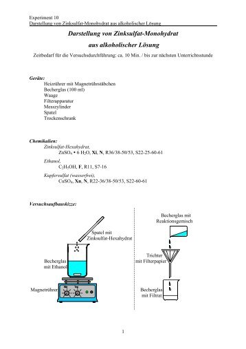 Darstellung von Zinksulfat-Monohydrat - Chemie und ihre Didaktik ...