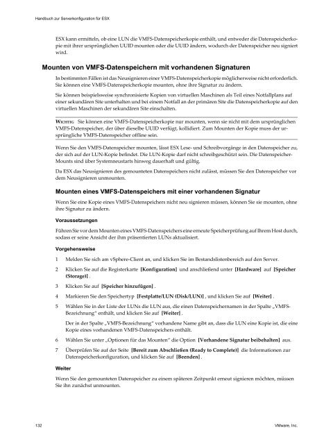 Handbuch zur Serverkonfiguration für ESX - VMware