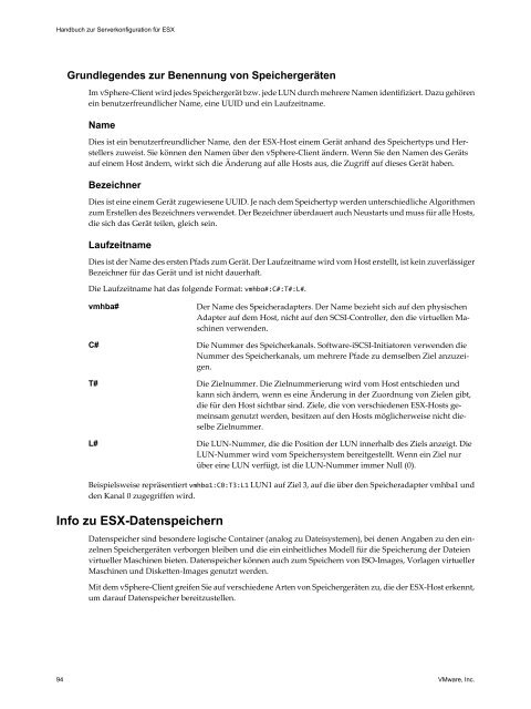 Handbuch zur Serverkonfiguration für ESX - VMware