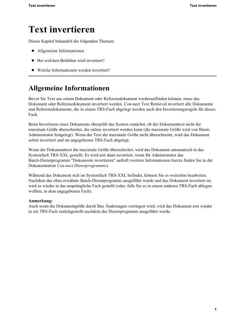 Text invertieren - Software AG Documentation