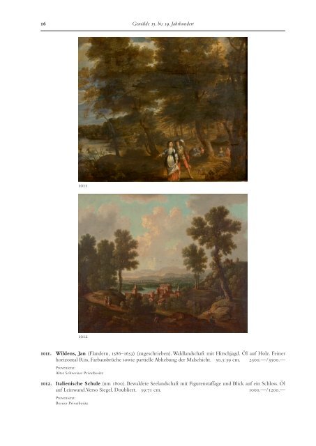 Gemälde 15. bis 19. Jahrhundert