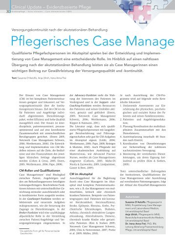 Pflegerisches Case Management - Universitätsspital Basel