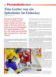 14 Persönlichkeiten Tinu Gerber war ein Spätzünder im Eishockey