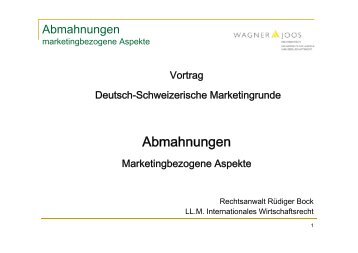 Rüdiger Bock, Vortrag DSMR, Abmahnungen - Wagner-Joos ...