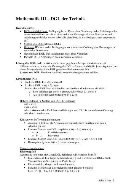 Mathematik III – DGL der Technik - mechatronik-forum