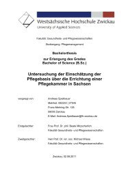 Untersuchung der Einschätzung der Pflegebasis über die Errichtung ...