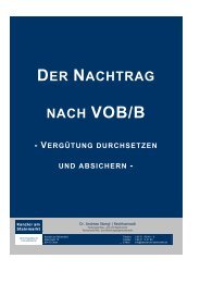 Der Nachtrag nach VOB/B - Kanzlei am Steinmarkt