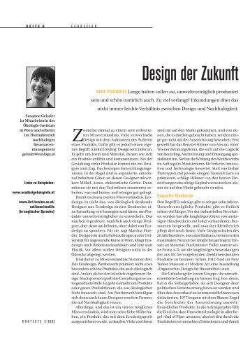 Design der Zukunft - Österreichische Ökologie Institut