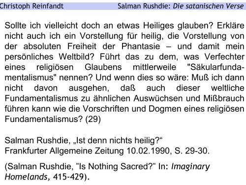 Salman Rushdie Die satanischen Verse - Literaturwissenschaft-online