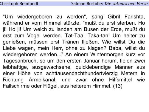 Salman Rushdie Die satanischen Verse - Literaturwissenschaft-online