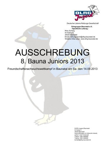 Ausschreibung Bauna-Juniors 2013 - DLRG Baunatal