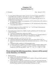 Chemistry 232 Tutorial Session # 2 - CA