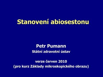 Stanovení abiosestonu - Státní zdravotní ústav