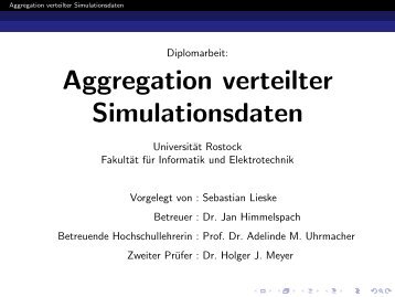 Aggregation verteilter Simulationsdaten - Sebastian Lieske
