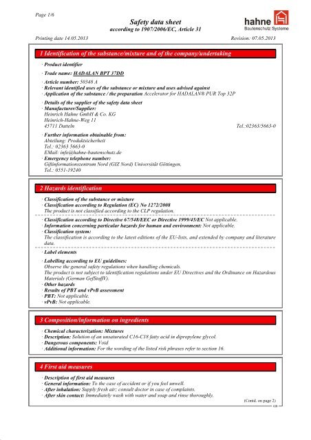 Safety data sheet