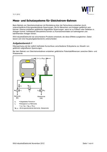 Mess- und Schutzsysteme für Gleichstrom-Bahnen - Witt ...