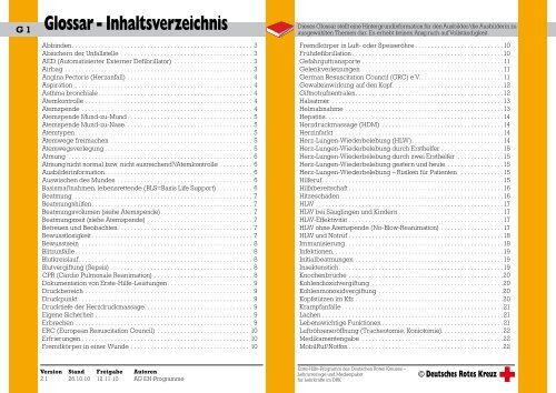 Glossar - Inhaltsverzeichnis - DRK-Service GmbH