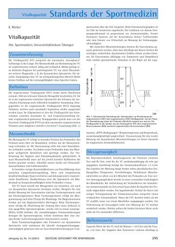 Vitalkapazität Standards der Sportmedizin - Deutsche Zeitschrift für ...