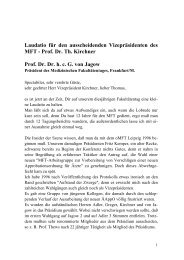 Prof. Dr. Dr. G. v. Jagow, Frankfurt/M. - Medizinischer Fakultätentag