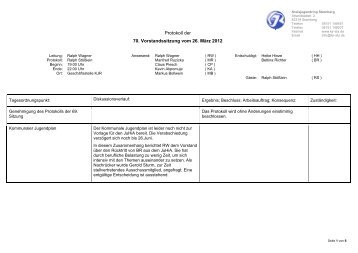 Protokoll 70 / 2012 - Kreisjugendring Starnberg