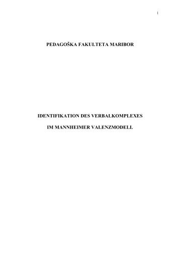Verbalkomplex im Mannheimer Valenzmodell.pdf - Pedagoška ...
