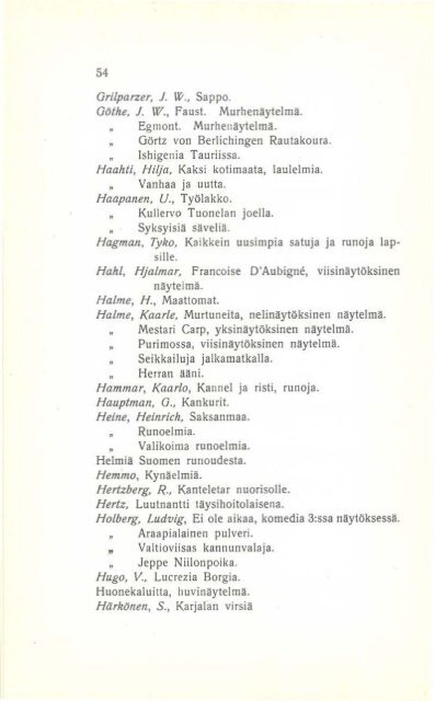 Hämeenlinnan kaupungin kansankirjaston kirja-luettelo v. 1912