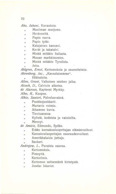 Hämeenlinnan kaupungin kansankirjaston kirja-luettelo v. 1912