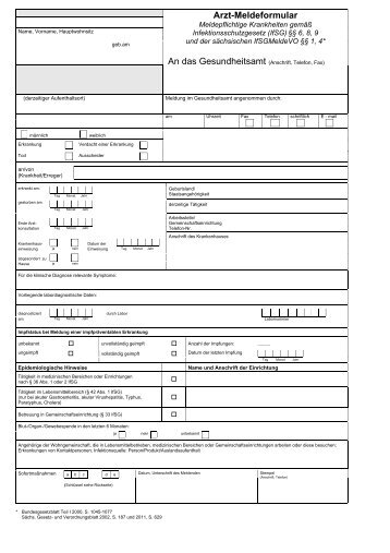 Meldebögen für Ärzte - Gesunde Sachsen