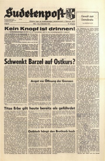 Schwenkt Barzel auf Ostkurs? - Sudetenpost