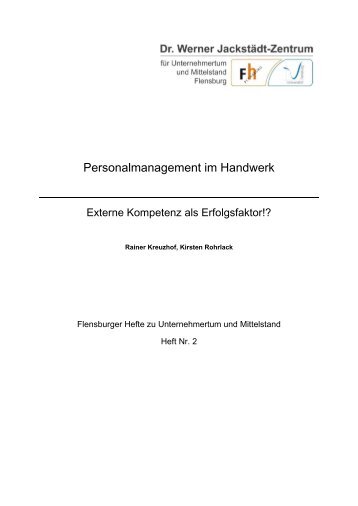 Personalmanagement im Handwerk - Dr. Werner Jackstädt-Zentrum