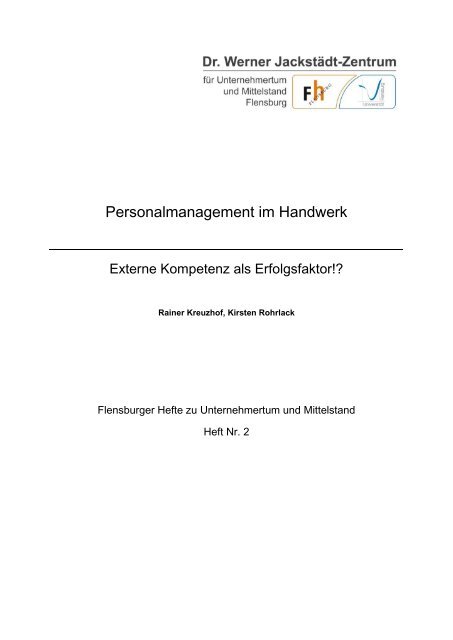 Personalmanagement im Handwerk - Dr. Werner Jackstädt-Zentrum