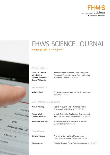 Fhws Science Journal Fakultat Informatik Und Wirtschaftsinformatik