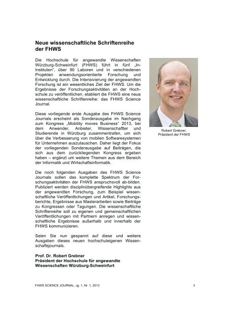 FHWS Science Journal - Fakultät Informatik und Wirtschaftsinformatik