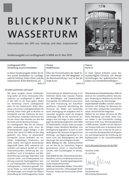 Blickpunkt Wasserturm Ausgabe I/2010 - Die SPD in Huttrop und ...
