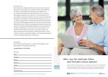 Flyer und Anmeldetalon - Pro Medico Stiftung