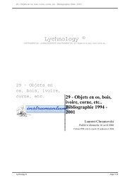 29 - Objets en os, bois, ivoire, corne, etc.. Bibliographie 1994 - 2001