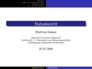 Statusbericht - Bergische Universität Wuppertal