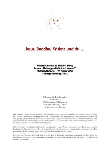 Jesus Buddha Krishna und du - psychosophie.org