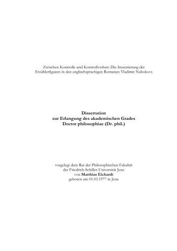 Dissertation zur erlangung des doktorgrades