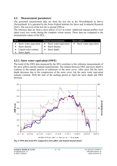 for snow water equivalent - Sommer Mess-Systemtechnik