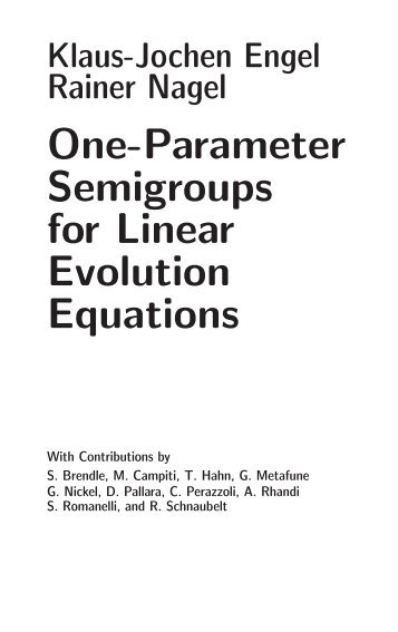 One Parameter Semigroups.pdf - AG Funktionalanalysis