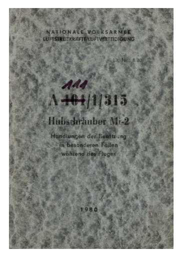 A 111/1/315 : Mi-2 - NVA-Ausbildung zum Hubschrauberführer