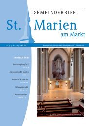 1 IN DIESEM BRIEF Jahresempfang 2013 Ehrenamt an St. Marien ...