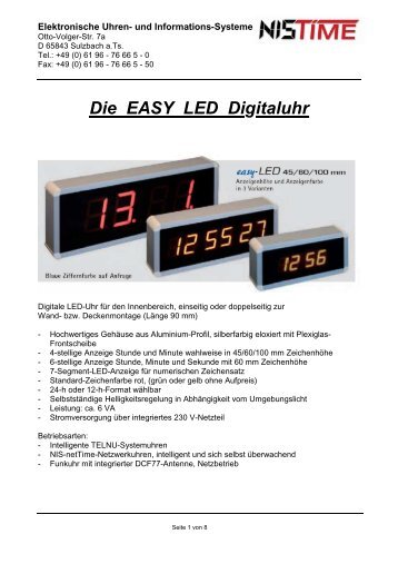 Die EASY LED Digitaluhr - NIS time