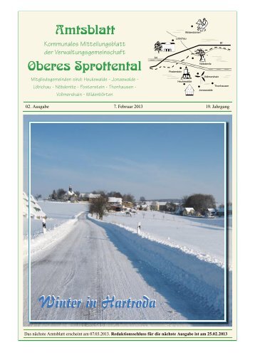 Amtsblatt Oberes Sprottental vom Februar 2013 - in Nöbdenitz!