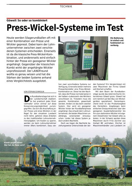 Press-Wickel-Systeme im Test - Schweizer Bauer