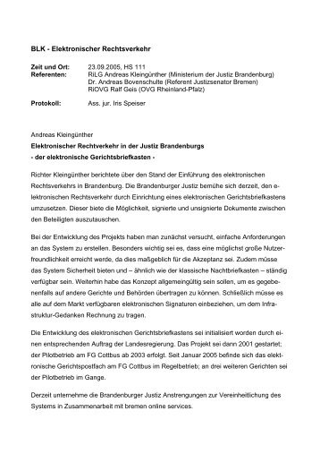 BLK - Elektronischer Rechtsverkehr