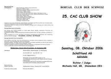 25. CAC CLUB SHOW - beim Bobtail Club der Schweiz